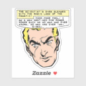 Mad Scientist bedreigt stripboekpanel Sticker (Vel)