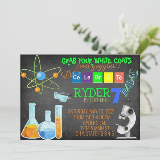 Mad Scientist Birthday Kaart (Staand voorkant)