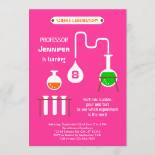 Mad Scientist Birthday Party Invitation Kaart