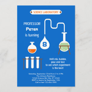 Mad Scientist Birthday Party Invitation Kaart