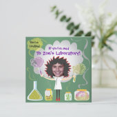 Mad Scientist Birthday Party Invitations Kaart (Staand voorkant)