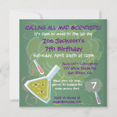 Mad Scientist Birthday Party Invitations Kaart (Achterkant)