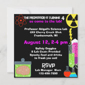 Mad Scientist Birthday Party Invitations Kaart (Achterkant)
