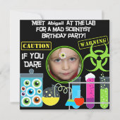 Mad Scientist Birthday Party Invitations Kaart (Voorkant)