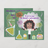 Mad Scientist Birthday Party Kaart (Voorkant / Achterkant)