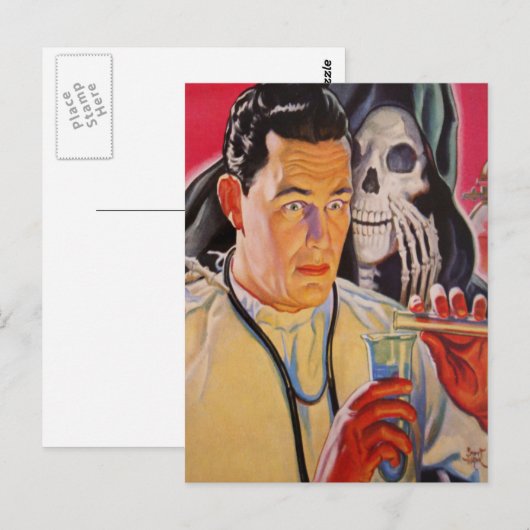 Mad Scientist Briefkaart (Voorkant / Achterkant)