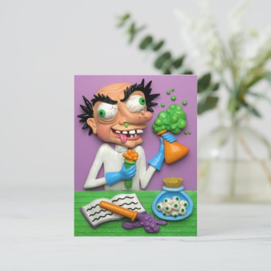 Mad Scientist Briefkaart (Staand voorkant)