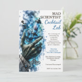Mad Scientist Cocktail Lab Halloween-feest Kaart (Staand voorkant)