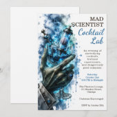 Mad Scientist Cocktail Lab Halloween-feest Kaart (Voorkant / Achterkant)