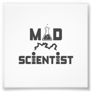 Mad Scientist Electric Science Beaker Foto Afdruk