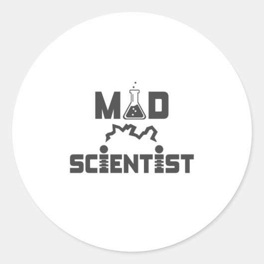 Mad Scientist Electric Science Beaker Ronde Sticker (Voorkant)