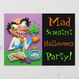 Mad Scientist Halloween Party Kaart