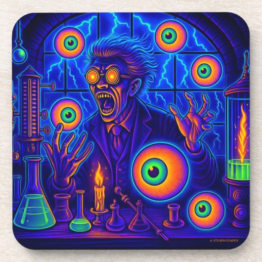 MAD SCIENTIST - HET MAD LAB INFERNO (6 ct). Bier Onderzetter (Voorkant)