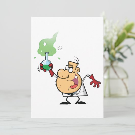 Mad Scientist Invitations Kaart (Staand voorkant)