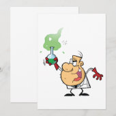 Mad Scientist Invitations Kaart (Voorkant / Achterkant)