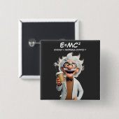 Mad Scientist Koffie Vierkante Button 5,1 Cm (Voorkant /achterkant)
