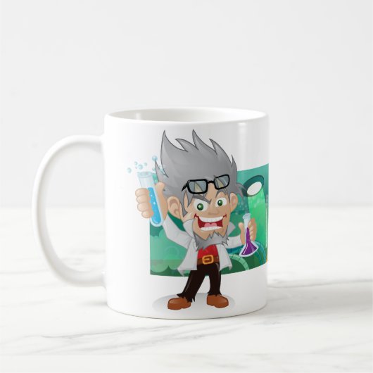Mad Scientist Lab Cartoon Koffiemok (Links)