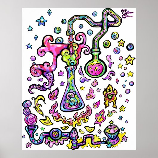 Mad Scientist Lab Science Experiment Art Print (Voorkant)