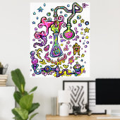 Mad Scientist Lab Science Experiment Art Print (Thuiskantoor)