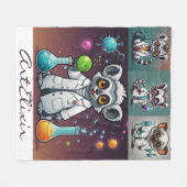Mad Scientist Lemur Fleece Deken (Voorkant (Horizontaal))