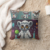 Mad Scientist Lemur Print Kussen (Deken)