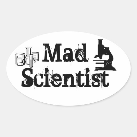 Mad Scientist Ovale Sticker (Voorkant)