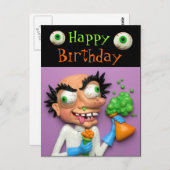 Mad Scientist Party Briefkaart (Voorkant / Achterkant)