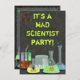 Mad Scientist Party Invitation Kaart