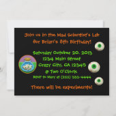 Mad Scientist Party Kaart (Achterkant)