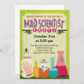 Mad Scientist Party Kaart (Voorkant / Achterkant)