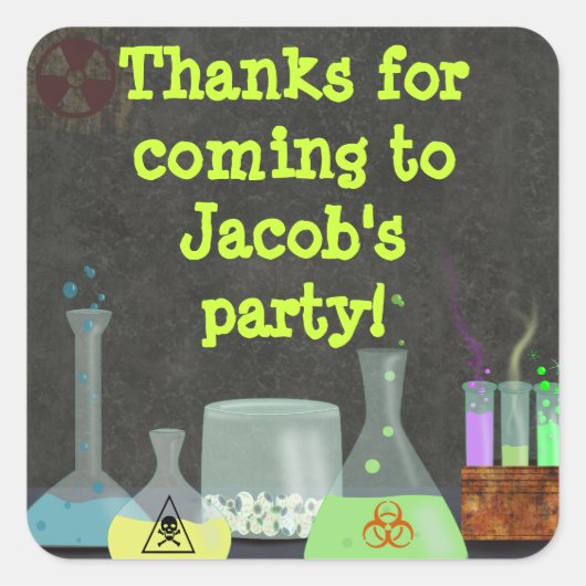 Mad Scientist Party Stickers (Voorkant)