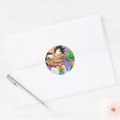 Mad Scientist Ronde Sticker (Envelop)