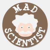 Mad Scientist Ronde Sticker (Voorkant)