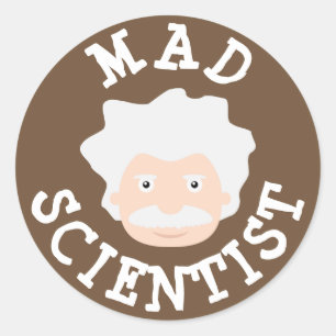 Mad Scientist Ronde Sticker