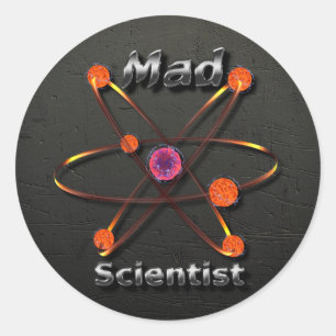 Mad Scientist Ronde Sticker
