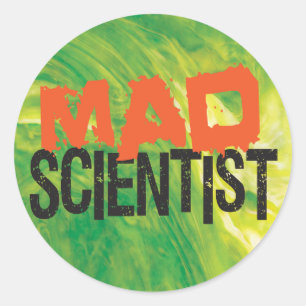 Mad Scientist Ronde Sticker