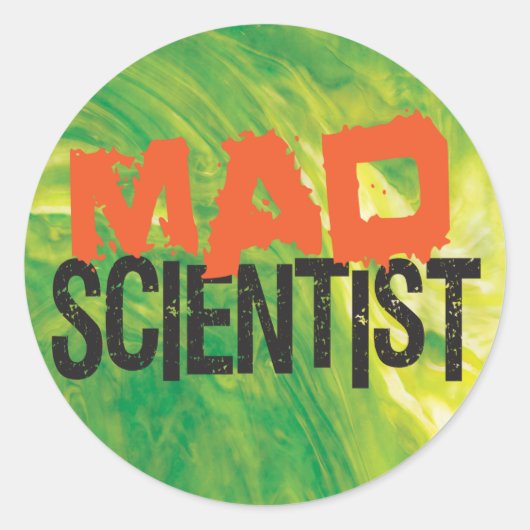 Mad Scientist Ronde Sticker (Voorkant)