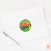 Mad Scientist Ronde Sticker (Envelop)