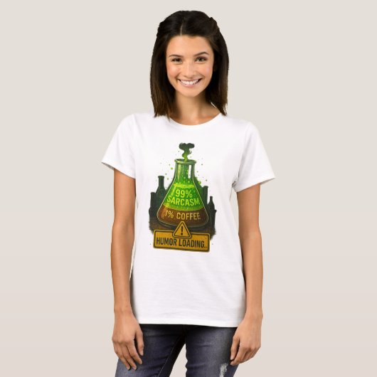 Mad Scientist Sarcasme Beker Shirt – Humor laden (Voorkant volledig)