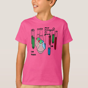 Mad Scientist Science Girls Pink Girly Tshirt 5