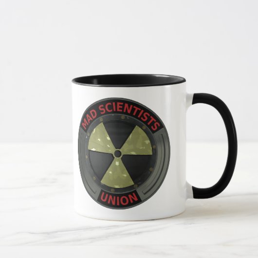 Mad Scientist Union Logo met radioactief symbool Mok (Rechts)