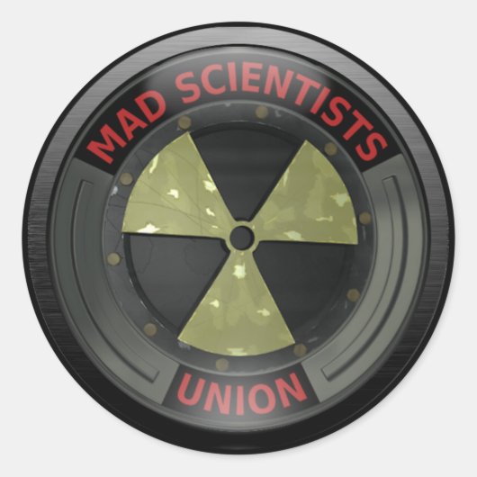 Mad Scientist Union Ronde Sticker (Voorkant)
