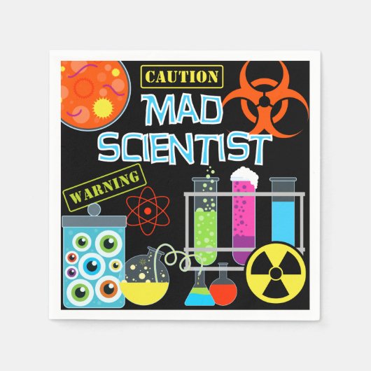 Mad Scientist Verjaardag Papier Servetten (Voorkant)