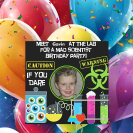 Mad Scientist verjaardagsfeestje 2 uitnodigingen