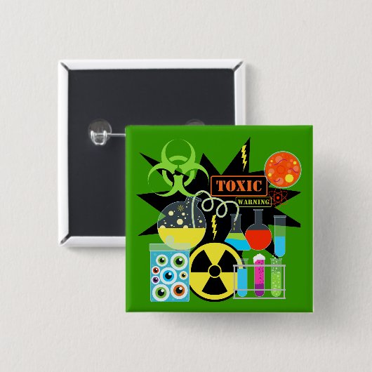 Mad Scientist Vierkante Button 5,1 Cm (Voorkant /achterkant)