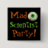 Mad Scientist Vierkante Button 5,1 Cm (Voorkant)