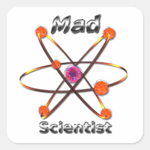 Mad Scientist Vierkante Sticker