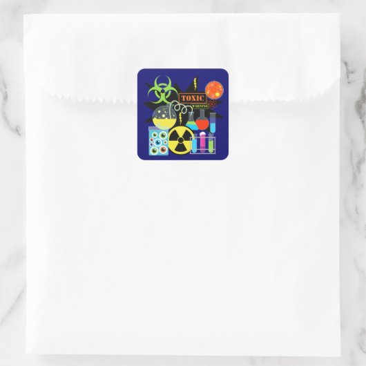 Mad Scientist Vierkante Sticker (Tas)