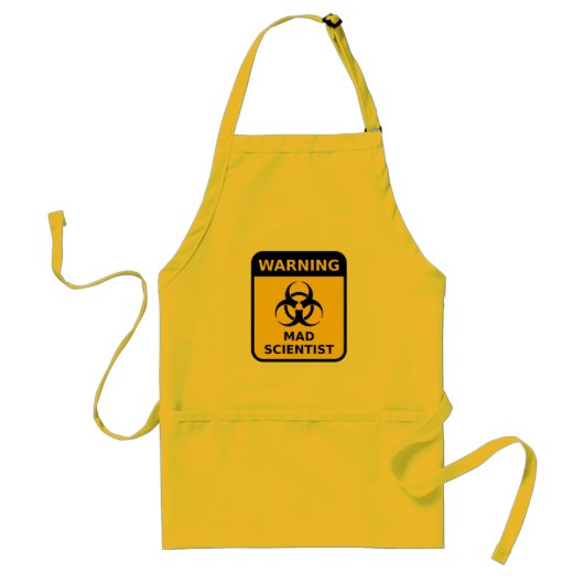 Mad Scientist Warning Apron Standaard Schort (Voorkant)