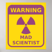 Mad Scientist Warning Poster (Voorkant)